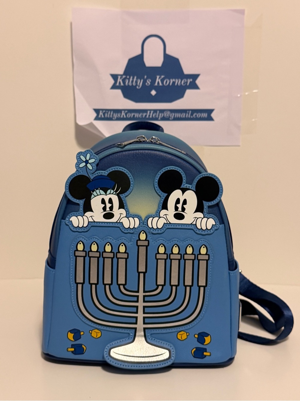 NWT Loungefly Disney Mickey & Minnie Hanukkah Menorah Backpack